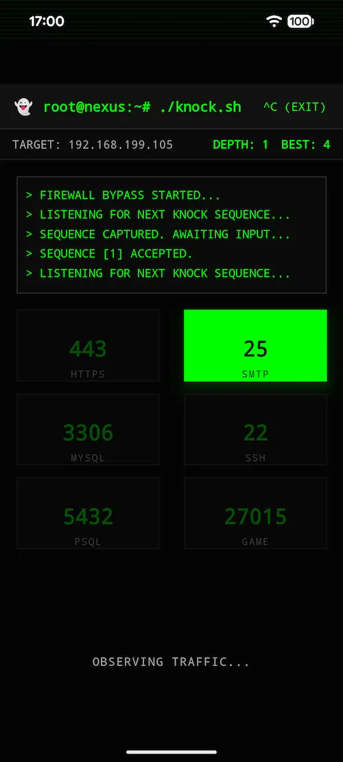 PORT KNOCKING Mini-Game