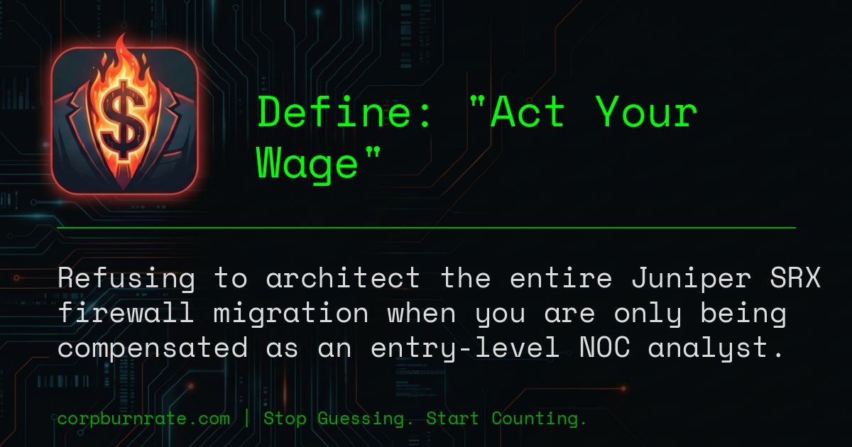 The corporate definition of Act Your Wage