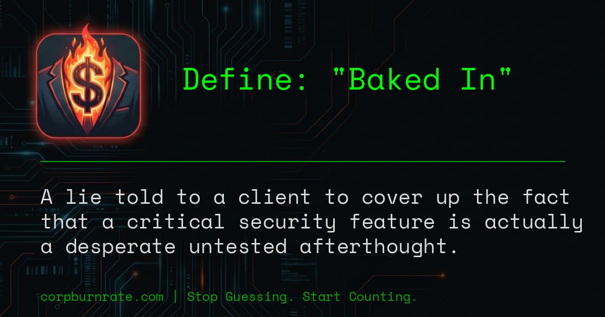 The corporate definition of Baked In