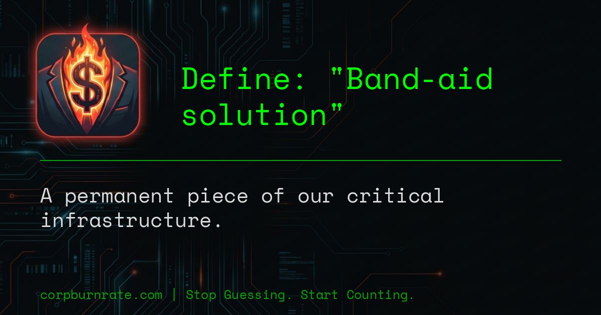The corporate definition of Band-aid solution