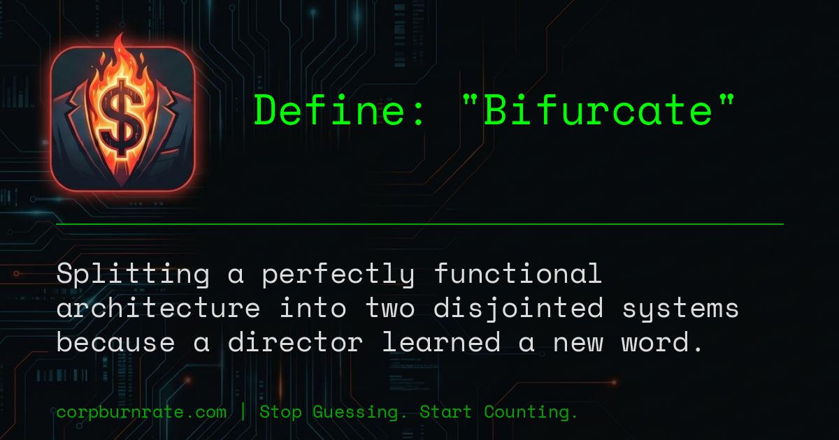 The corporate definition of Bifurcate