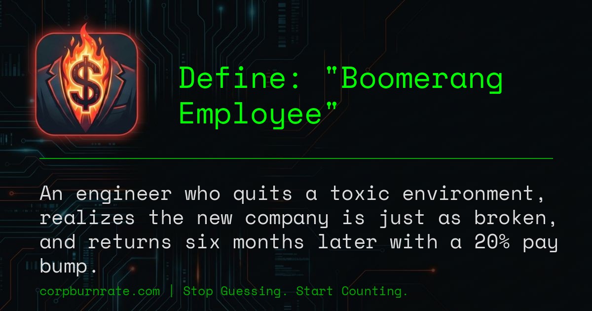 The corporate definition of Boomerang Employee