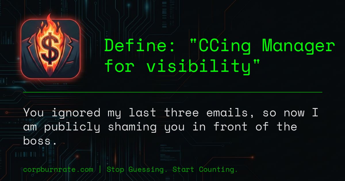 The corporate definition of CCing Manager for visibility
