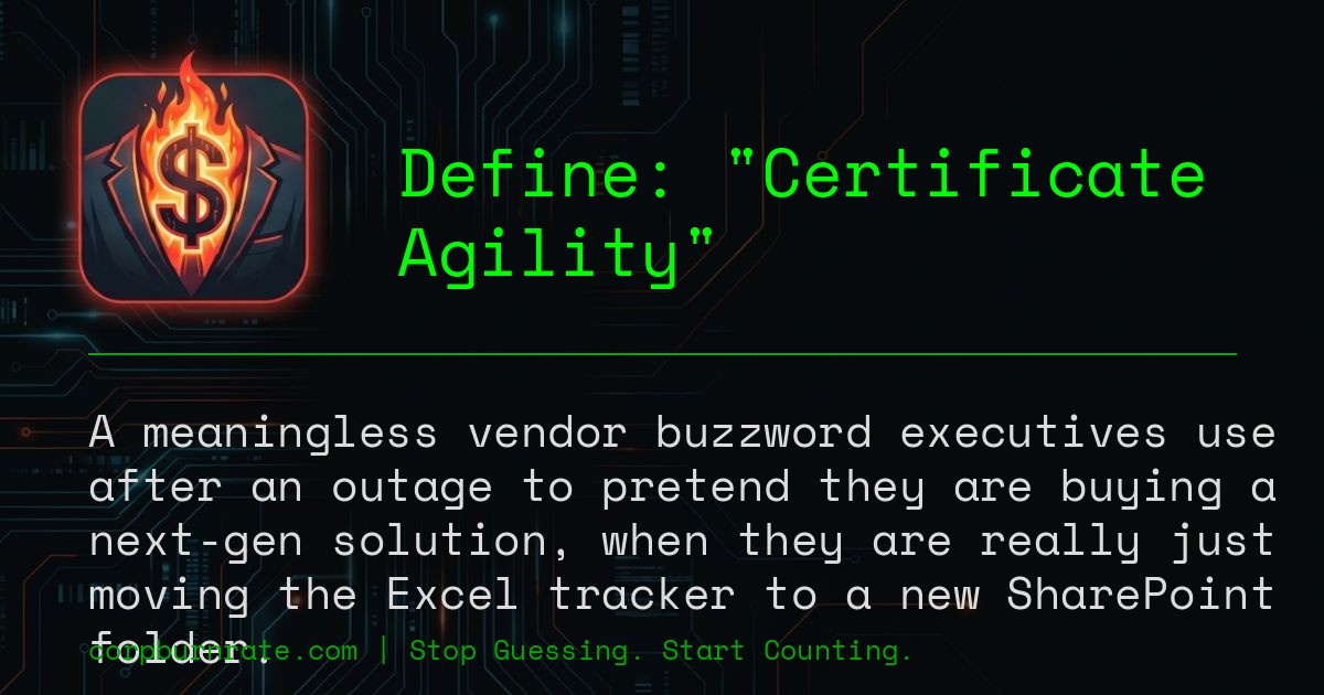 The corporate definition of Certificate Agility