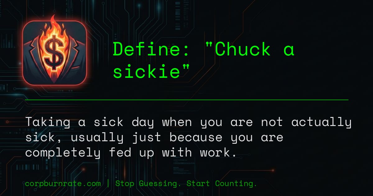 The corporate definition of Chuck a sickie