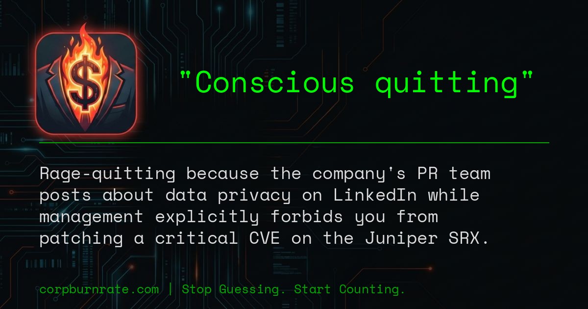 The corporate definition of Conscious quitting