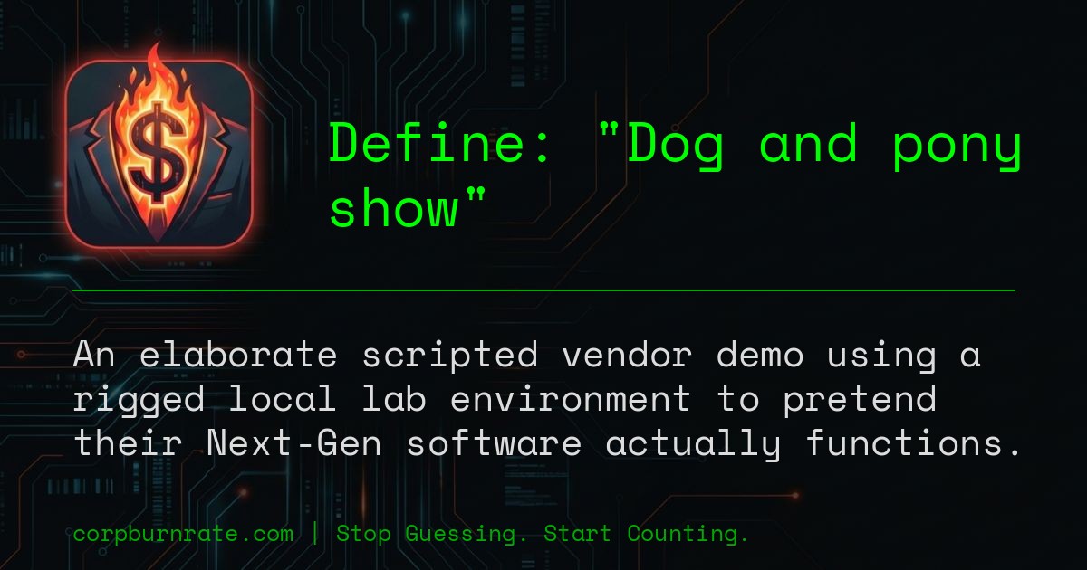 The corporate definition of Dog and pony show