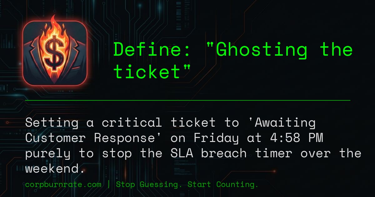 The corporate definition of Ghosting the ticket