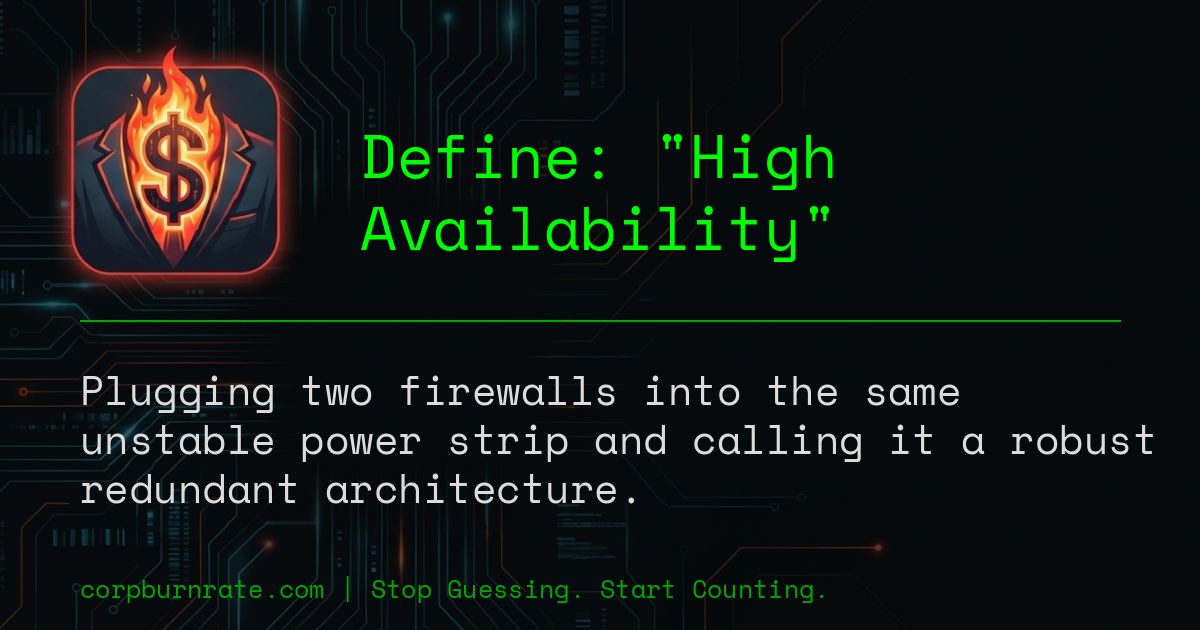 The corporate definition of High Availability