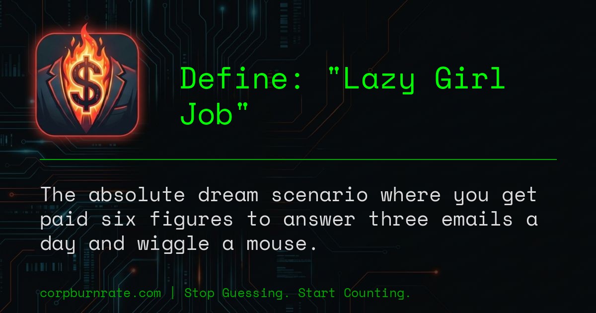 The corporate definition of Lazy Girl Job