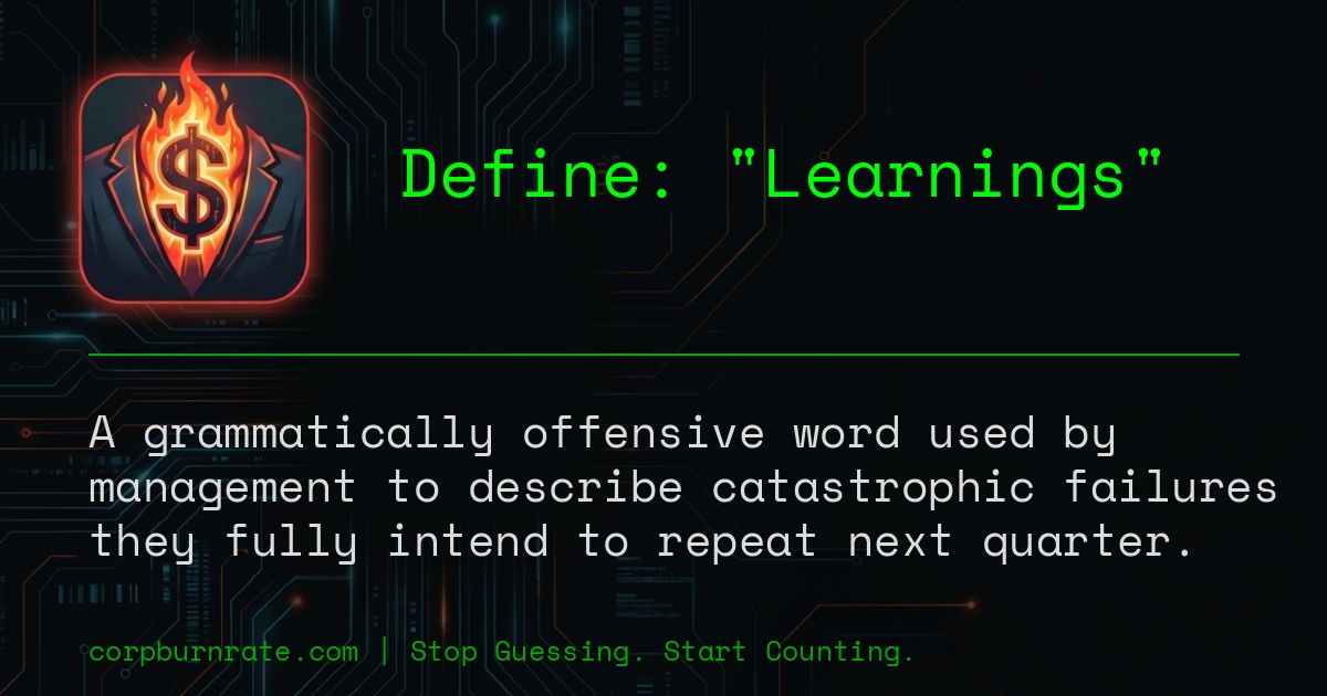 The corporate definition of Learnings