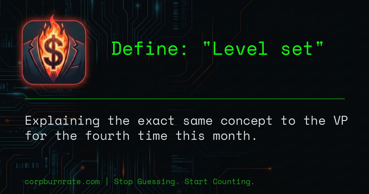 The corporate definition of Level set