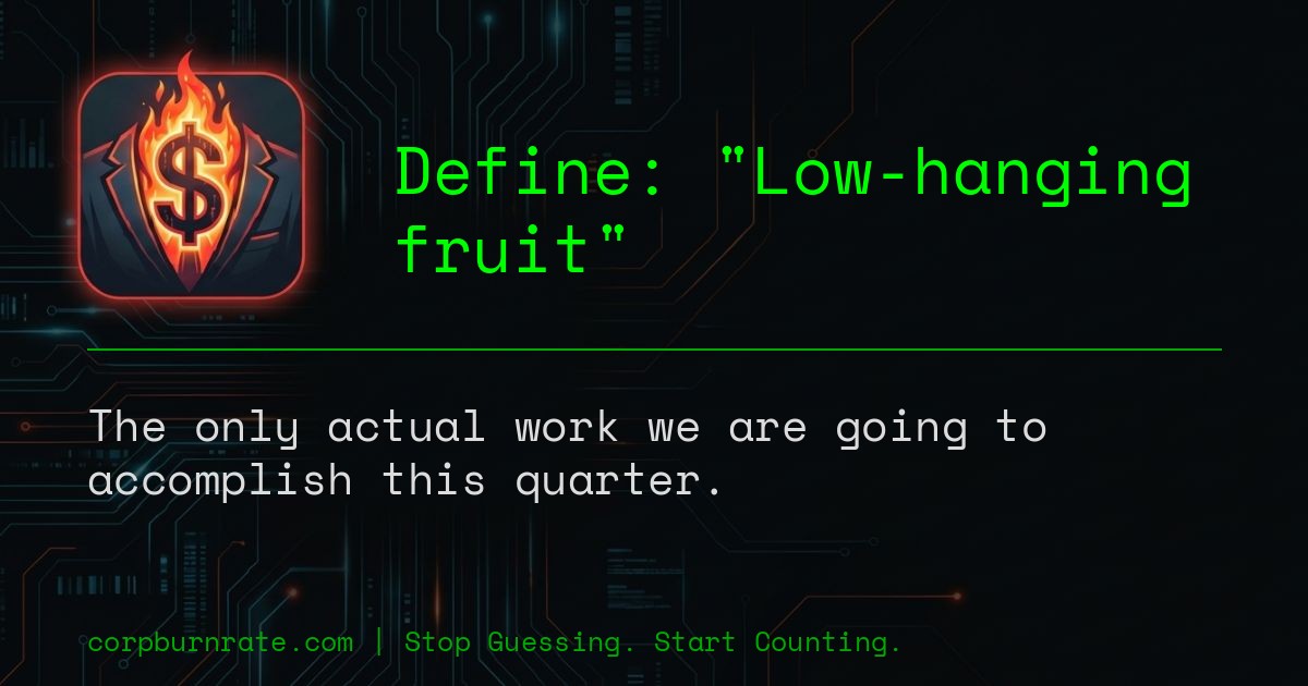 The corporate definition of Low-hanging fruit