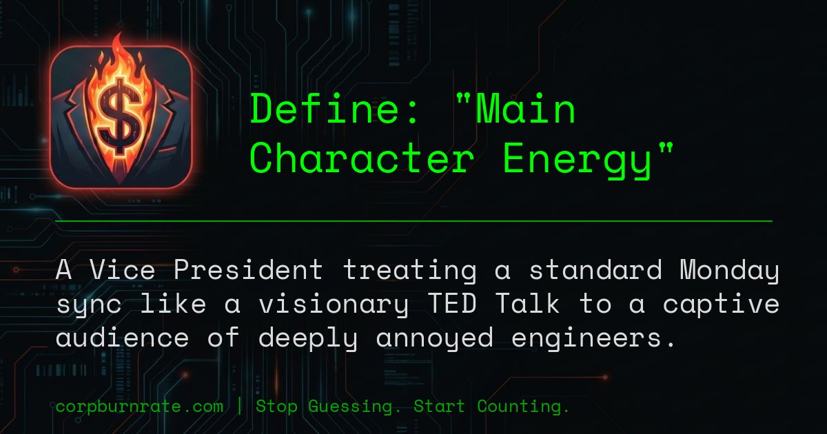 The corporate definition of Main Character Energy