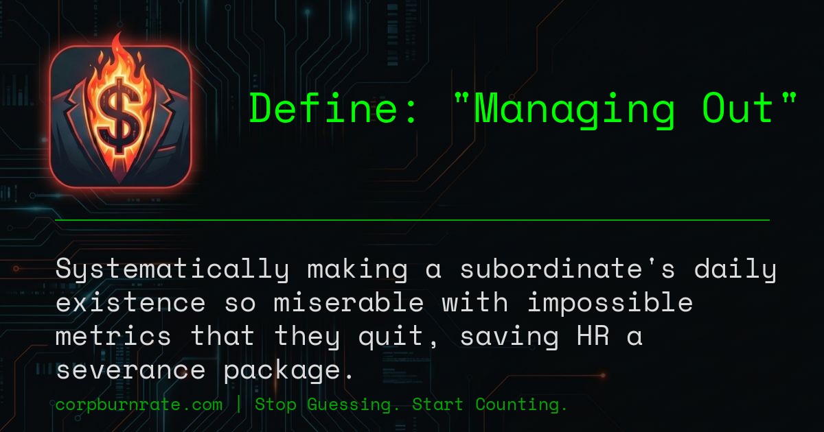 The corporate definition of Managing Out