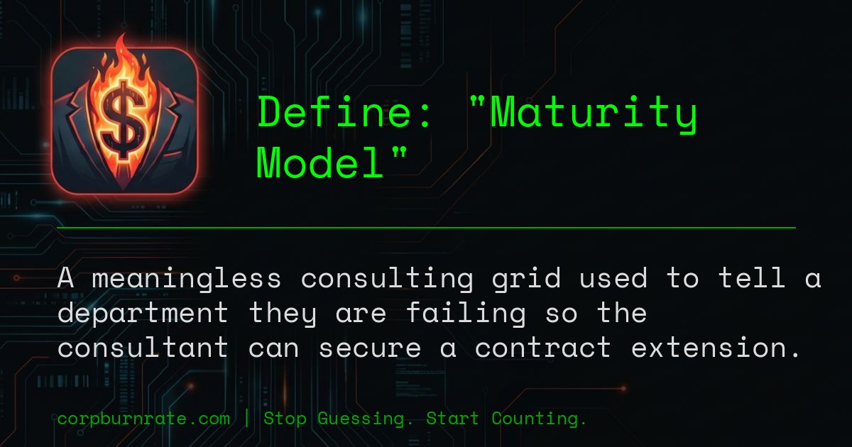The corporate definition of Maturity Model