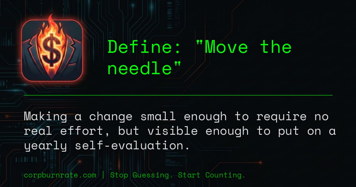 The corporate definition of Move the needle