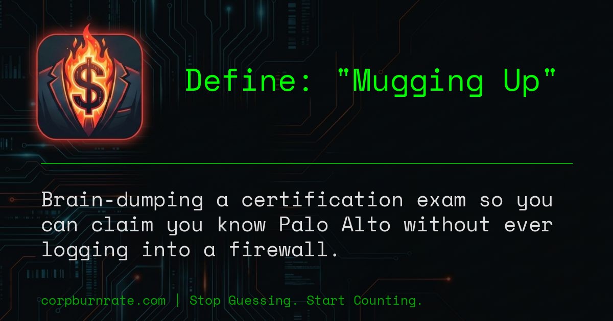 The corporate definition of Mugging Up