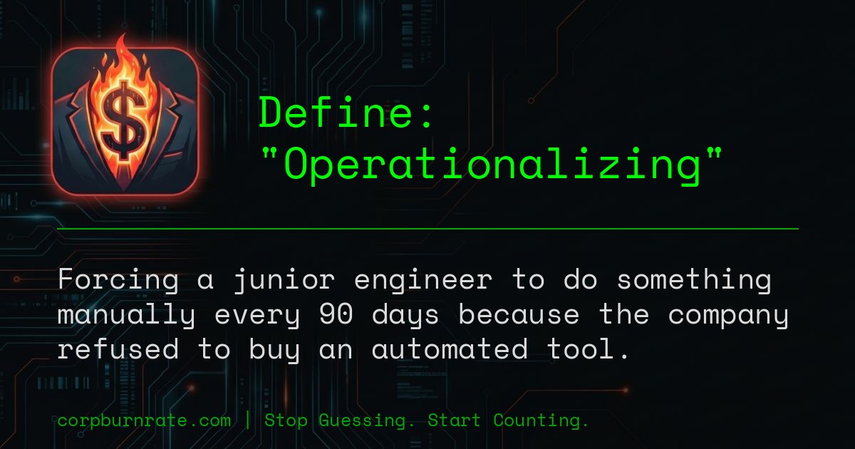 The corporate definition of Operationalizing