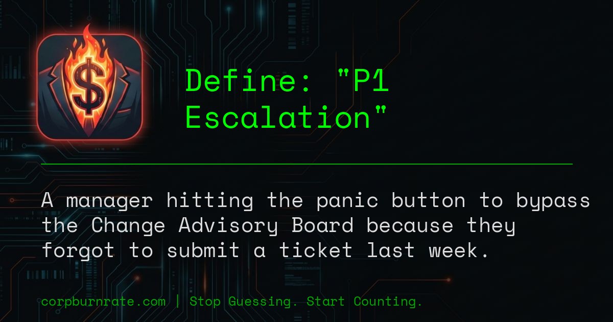 The corporate definition of P1 Escalation