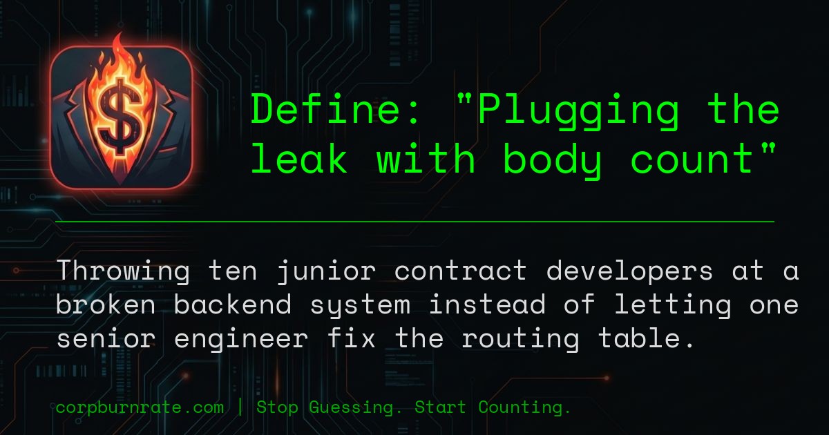 The corporate definition of Plugging the leak with body count