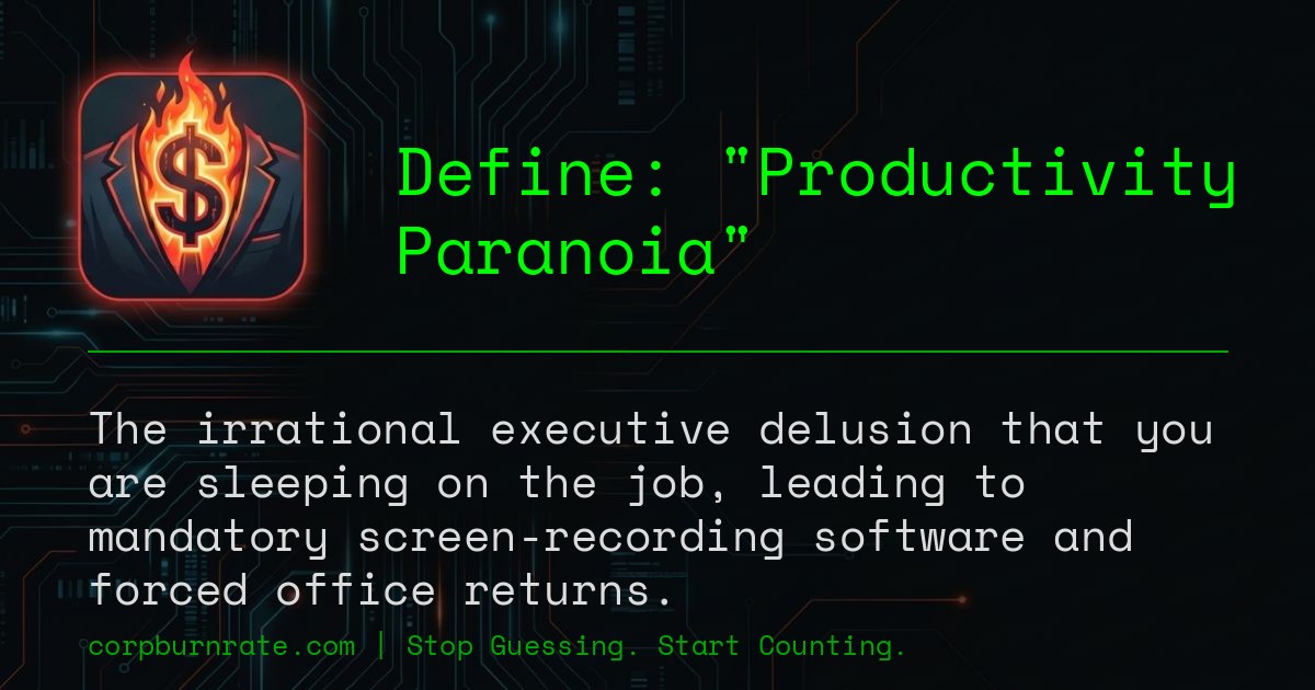 The corporate definition of Productivity Paranoia