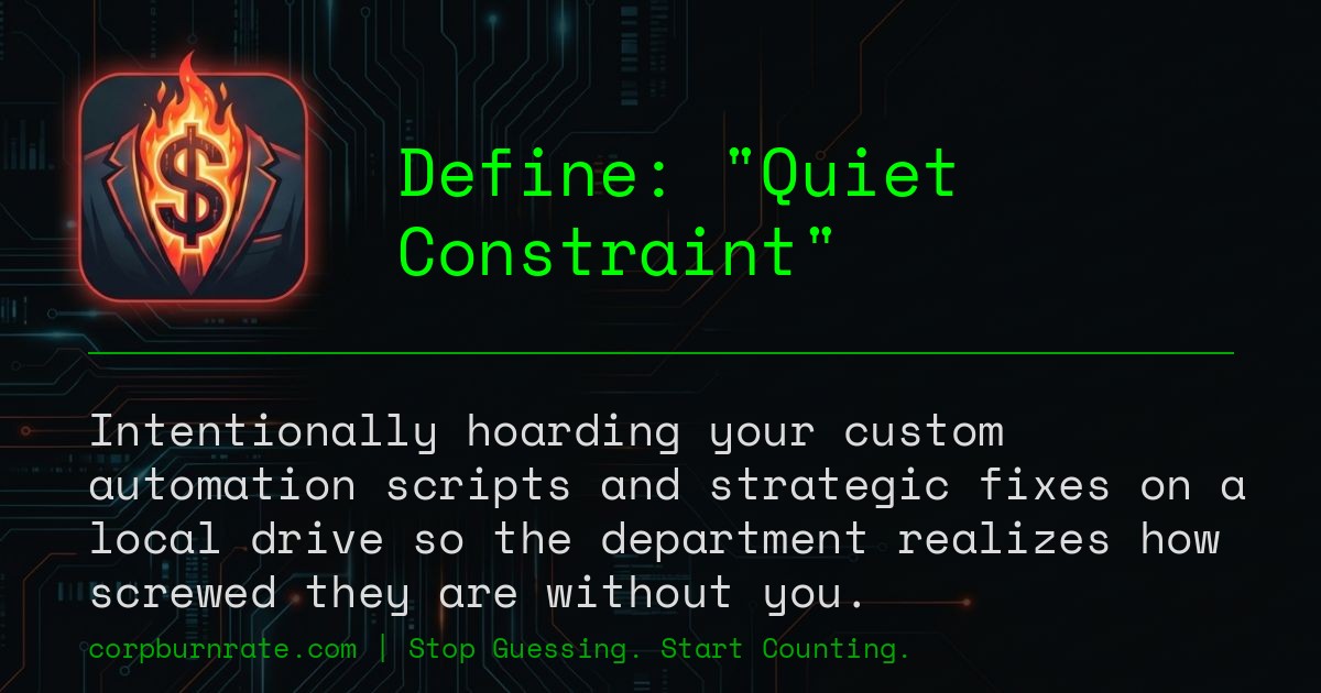 The corporate definition of Quiet Constraint