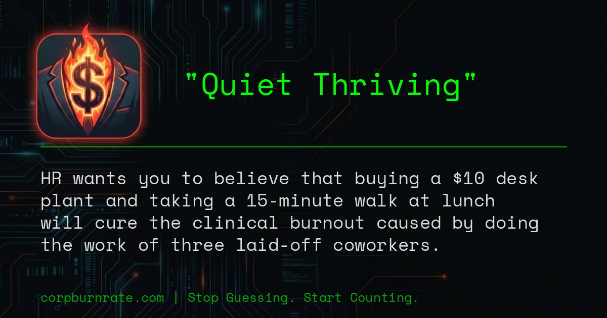The corporate definition of Quiet Thriving