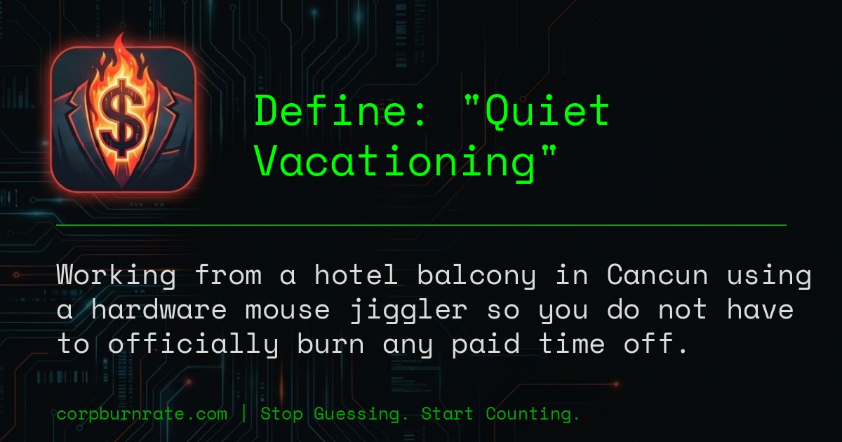The corporate definition of Quiet Vacationing