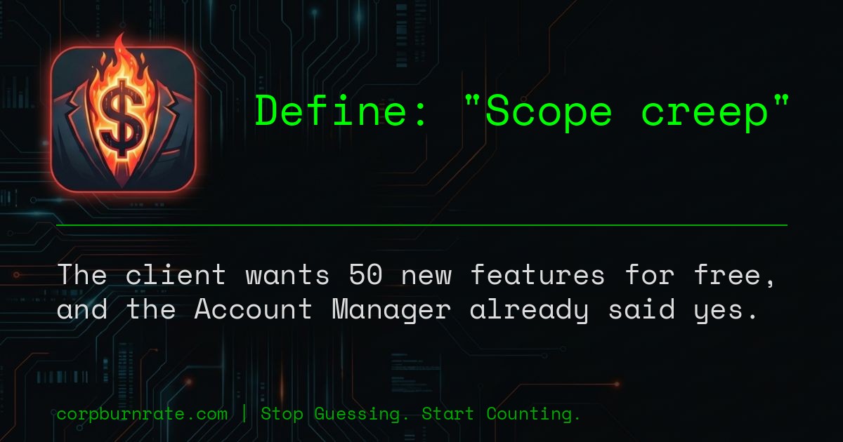 The corporate definition of Scope creep
