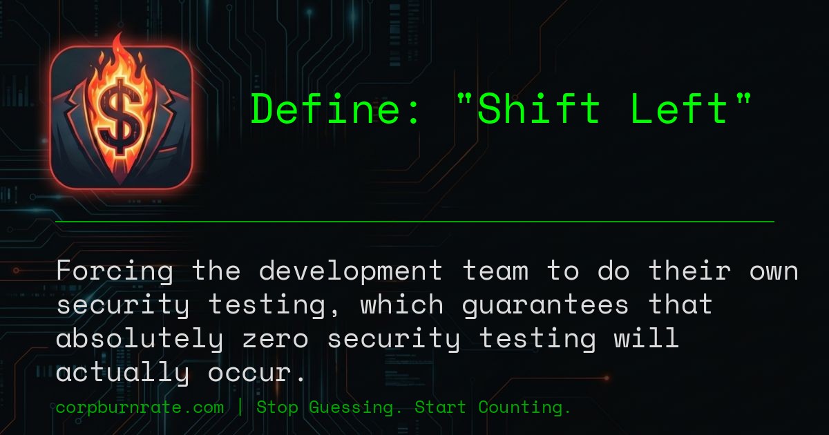 The corporate definition of Shift Left