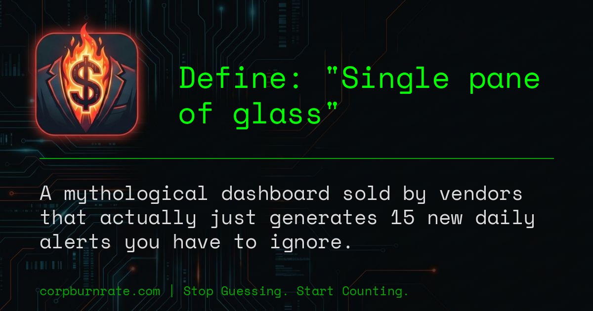 The corporate definition of Single pane of glass