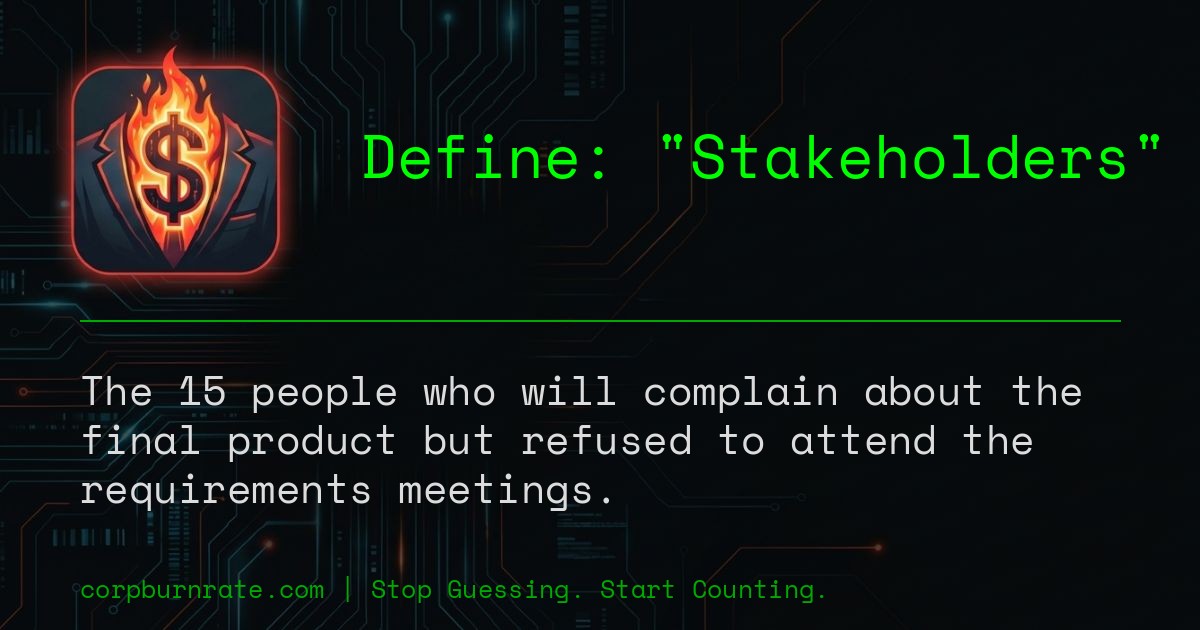 The corporate definition of Stakeholders