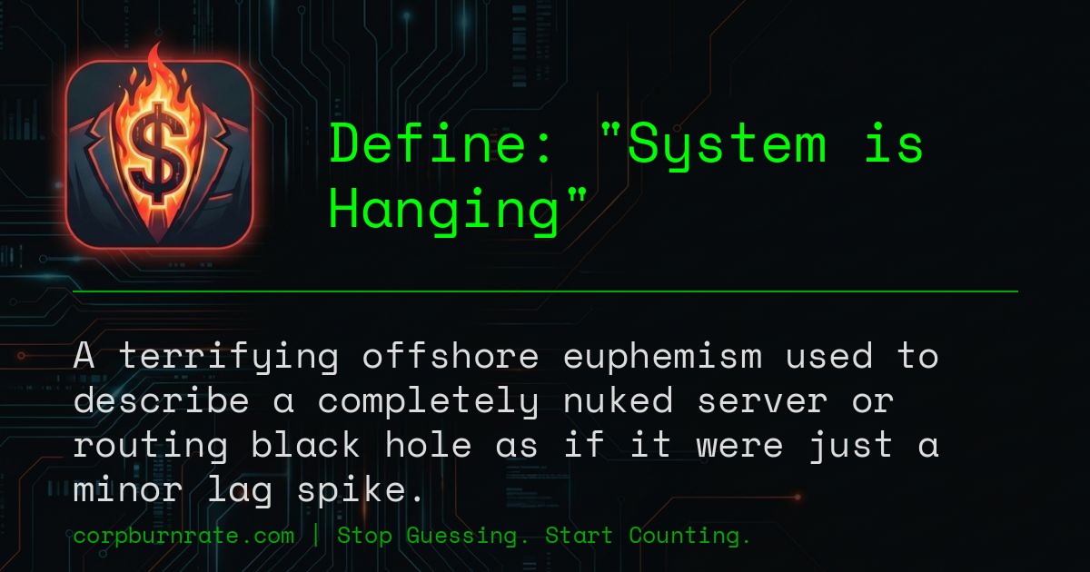 The corporate definition of System is Hanging