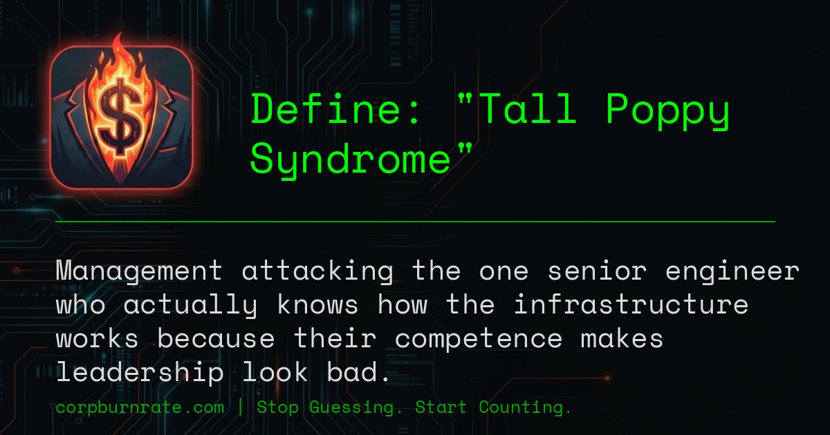 The corporate definition of Tall Poppy Syndrome