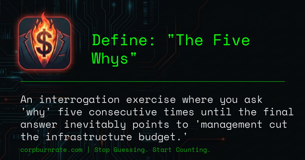 The corporate definition of The Five Whys