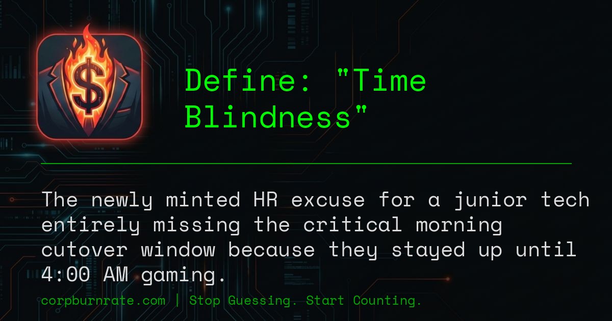 The corporate definition of Time Blindness