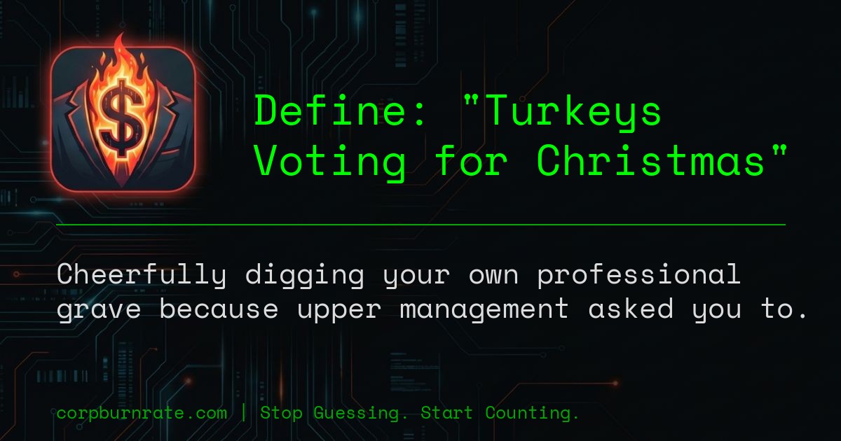 The corporate definition of Turkeys Voting for Christmas
