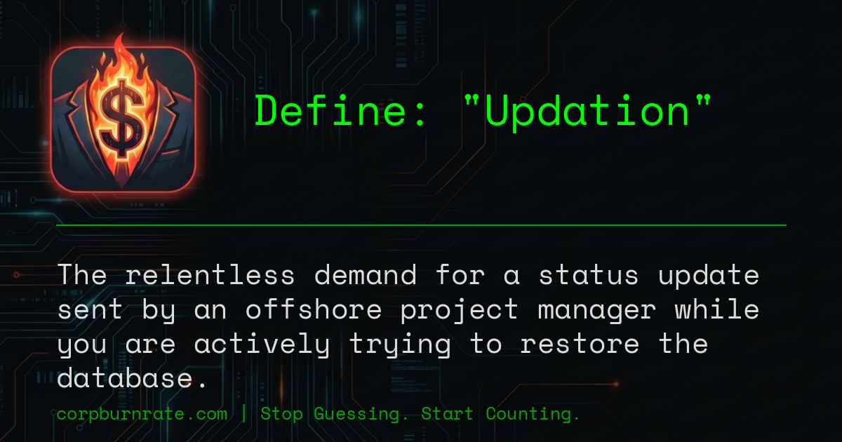 The corporate definition of Updation