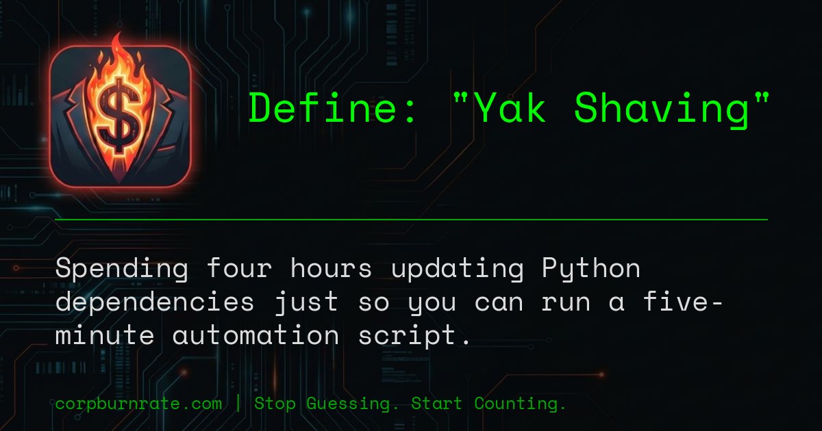 The corporate definition of Yak Shaving